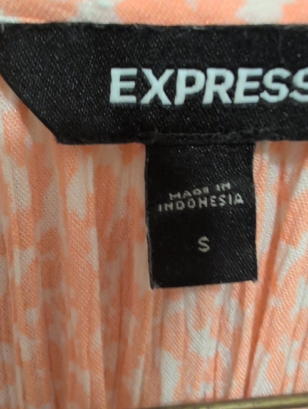 Express Peach & White Printed Blouse